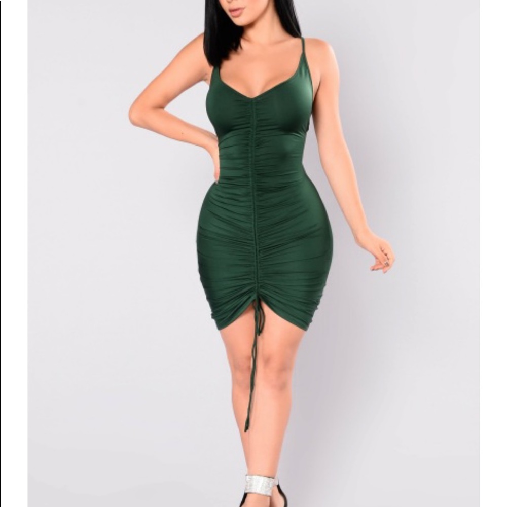 Green cocktail dress